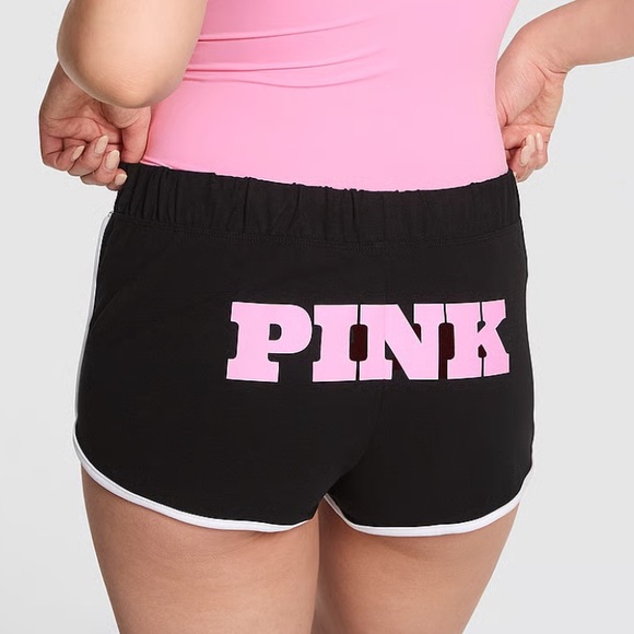 PINK Victoria's Secret Black Soft Modal Micro Shorts with PINK Logo Y2K Size M - Picture 6 of 7